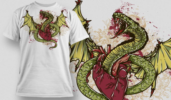 vector t-shirt design with snake