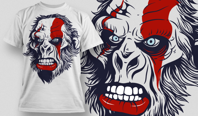 funny t-shirt design with gorilla